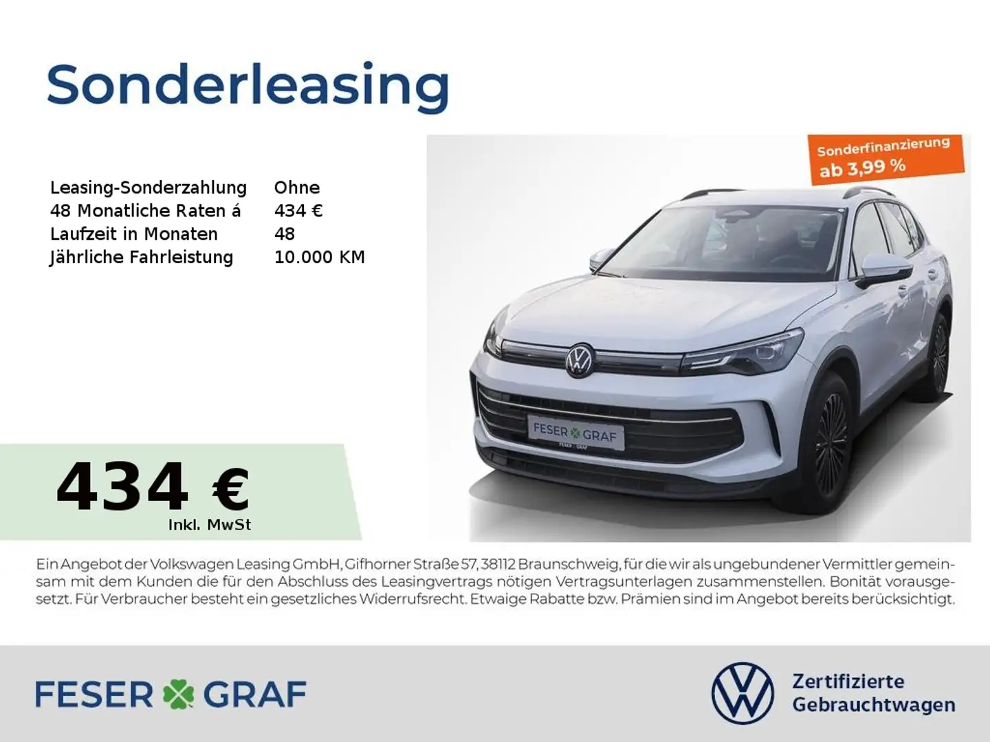 Volkswagen Tiguan Life 2.0 TDI DSG Navi AHK Kamera HUD LED SiHz Weiß - 1