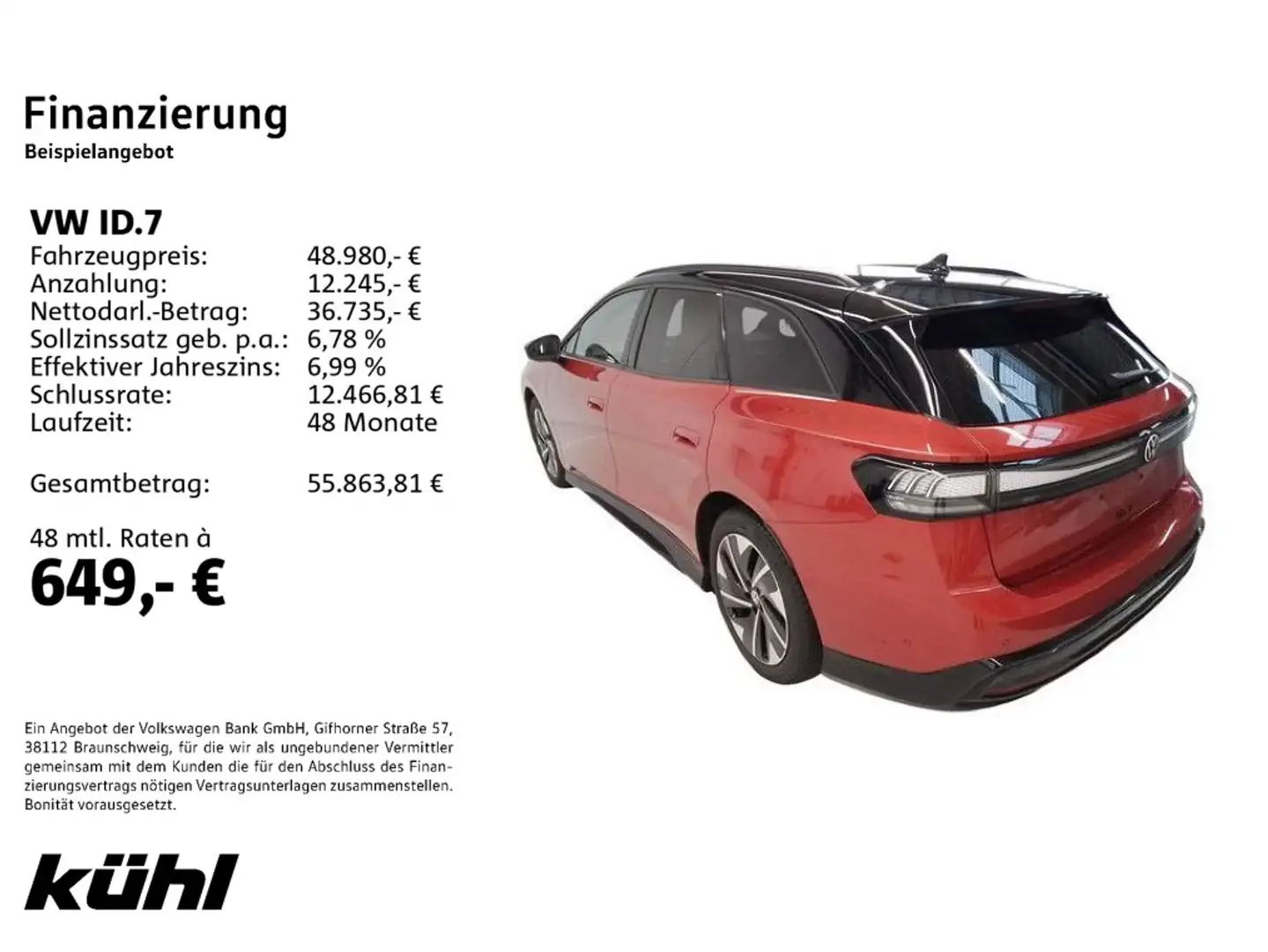 Volkswagen ID.7 Tourer Pro S IQ.Light/ACC/HuD/App/Navi/AHK Rot - 2