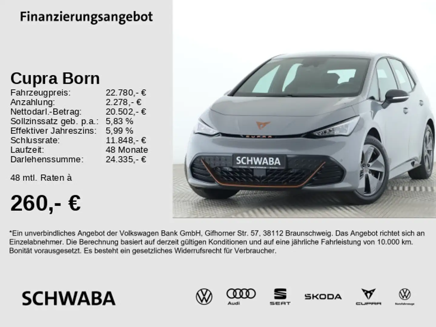 CUPRA Born 62 kWh *LED*NAVI*ACC*KAM*18"* Gris - 1