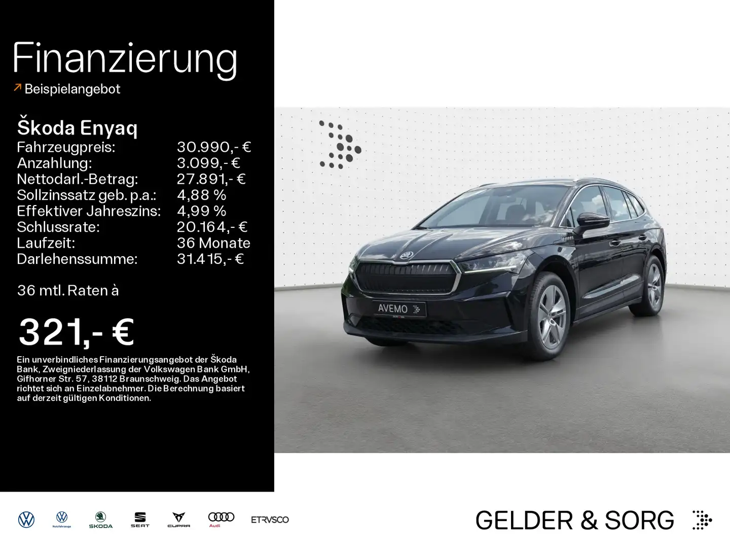Skoda Enyaq iV RFK*LED*Navigation*AHK*HuD*Air Czarny - 1