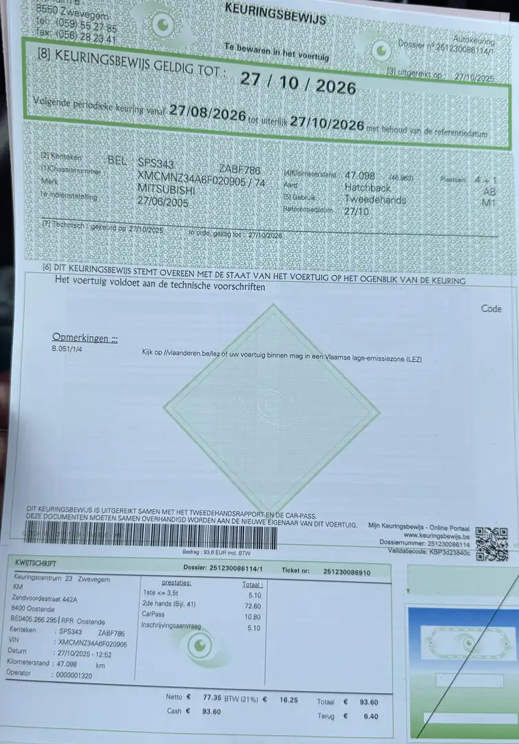 Mitsubishi Colt CZ3 1.3 Inform 47000 km .airco gekeurd voor verkop - 1