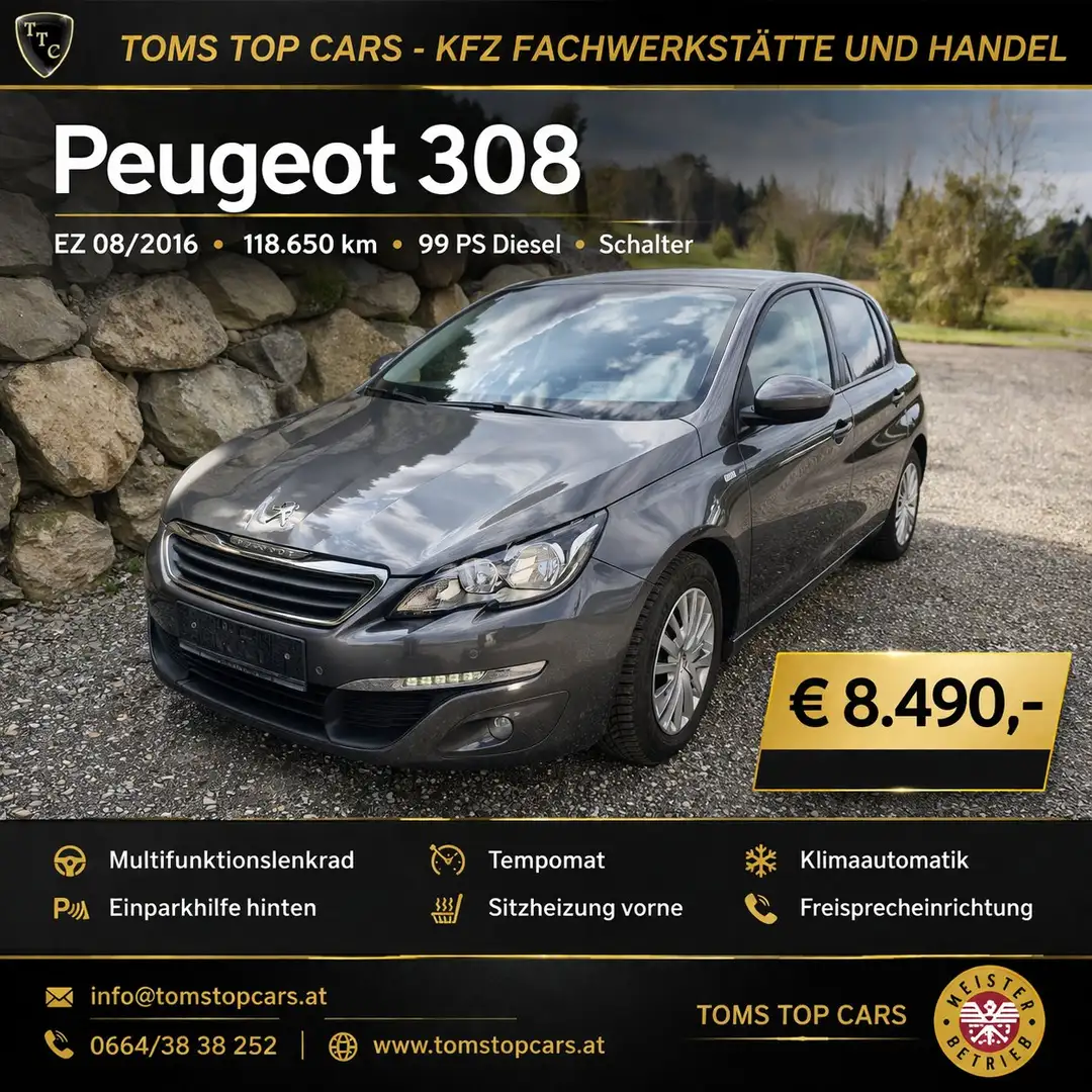 Peugeot 308 Grau - 1