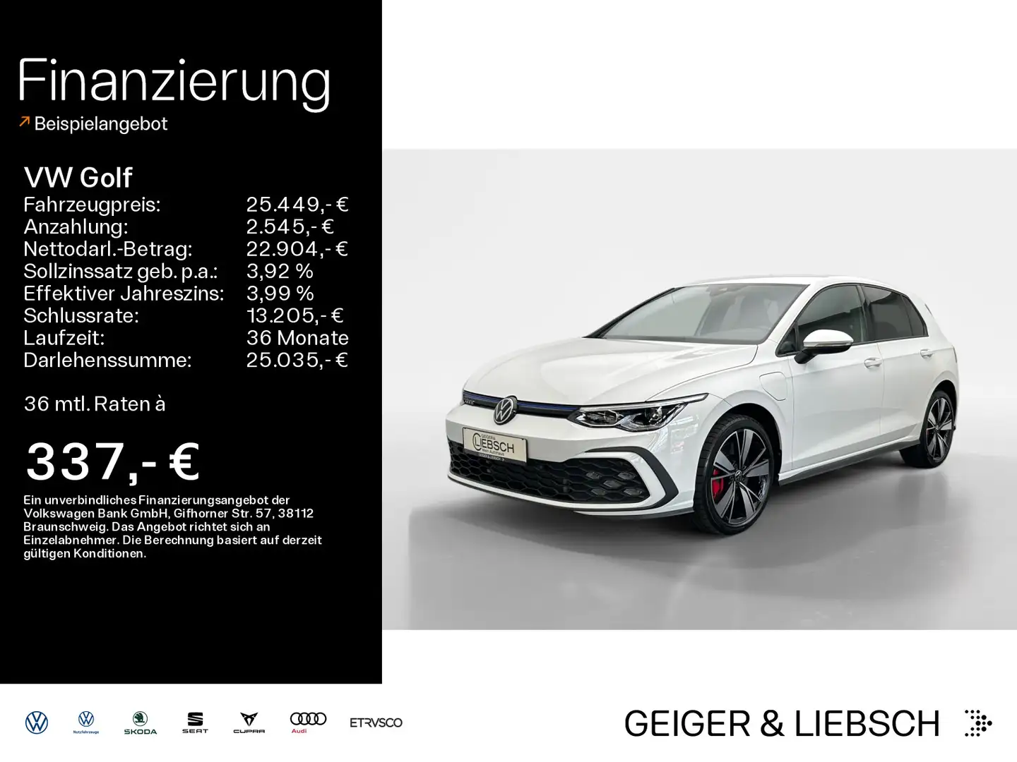 Volkswagen Golf GTE VIII 1.4 e-Hybrid DSG GTE*LED*AHK*NAVI*KLIM Blanc - 1
