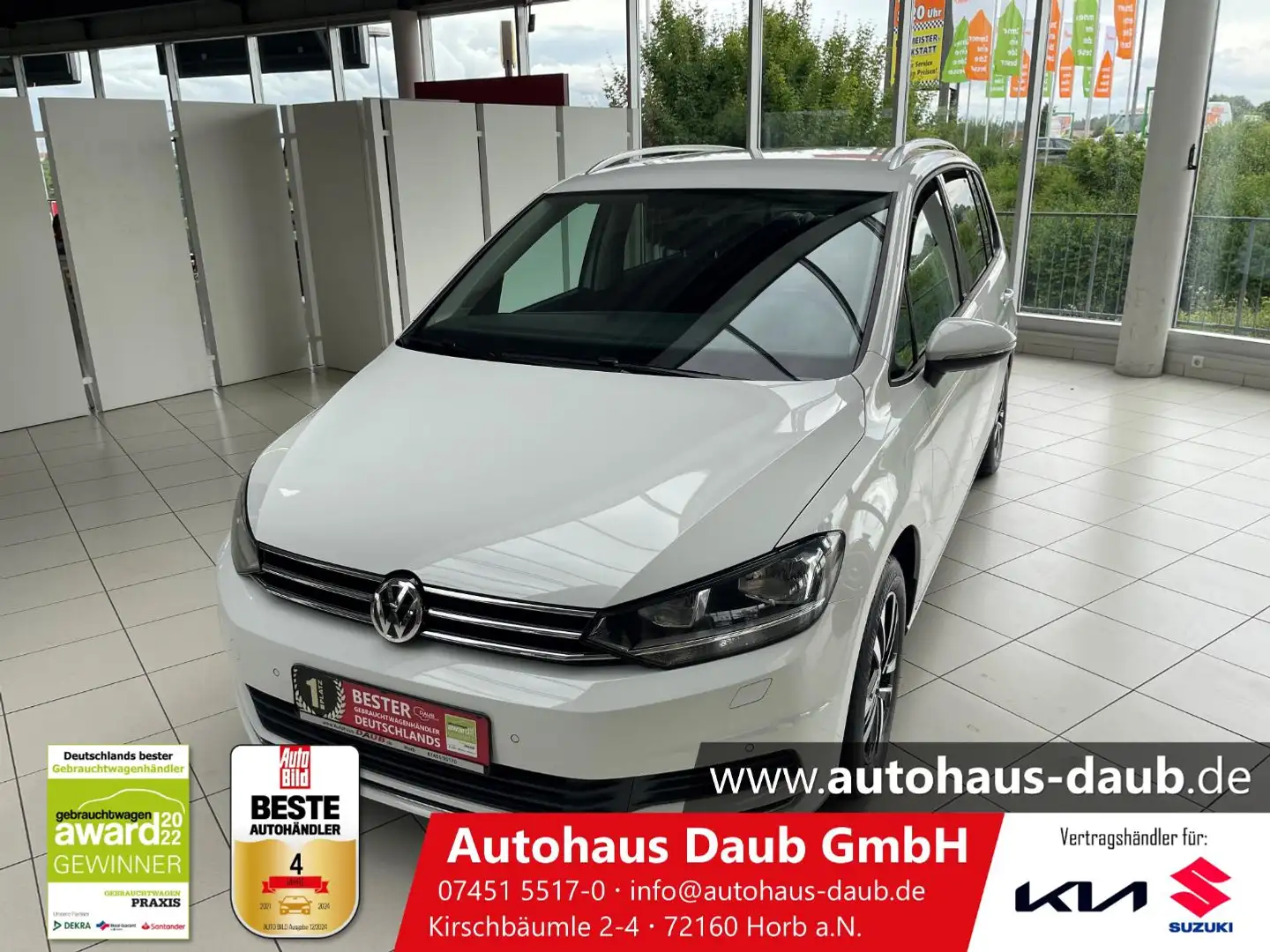 Volkswagen Touran 1.5 TSI United 7-Sitzer+Navi+Alu+Klima+++ Blanc - 1