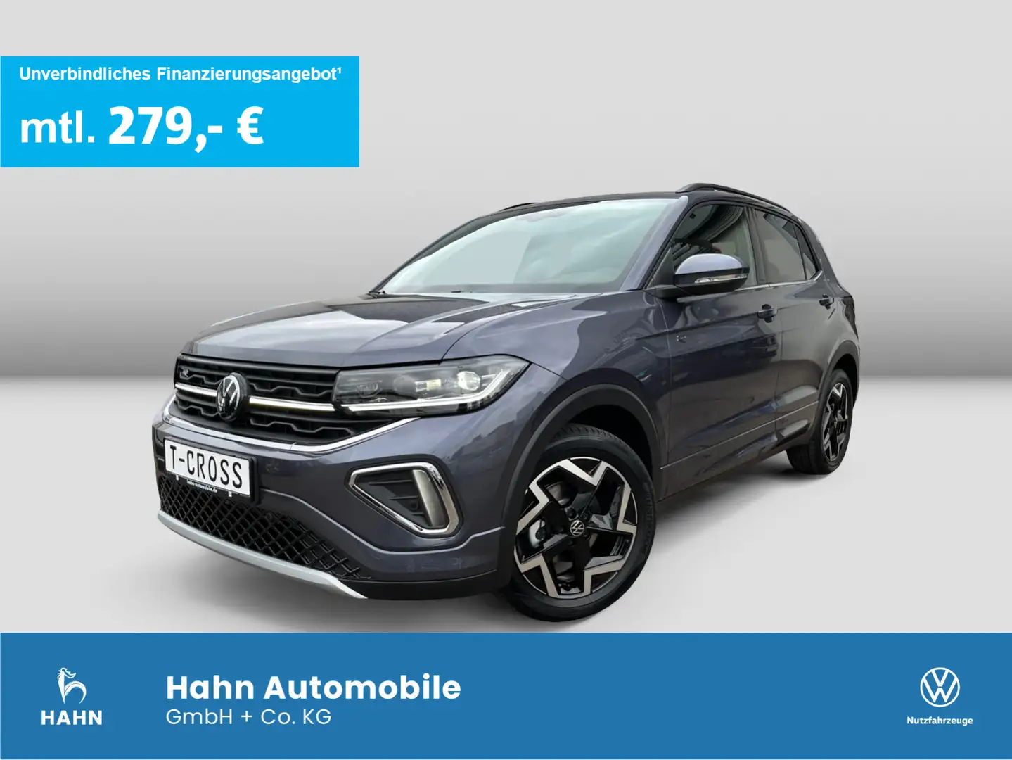 Volkswagen T-Cross R-Line 1,0TSI DSG AHK KAM IQ.LED ACC APP Grau - 1