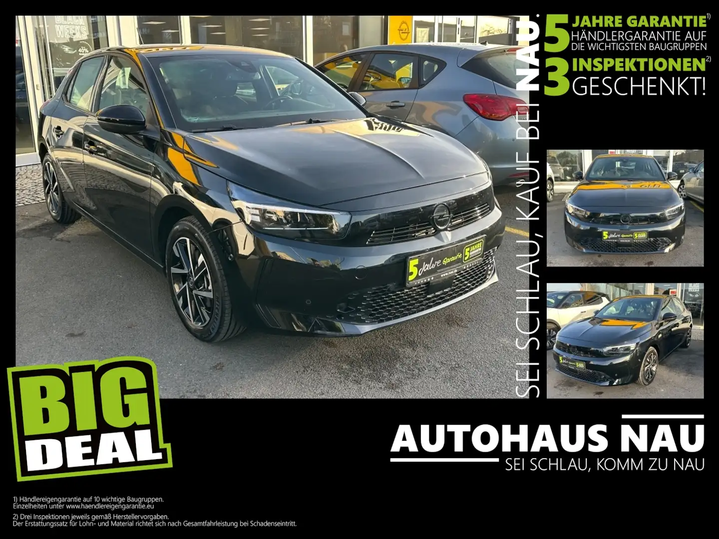 Opel Corsa F 1.2 Turbo GS LED+Fernlichtass.+Kam.+PDC Schwarz - 1