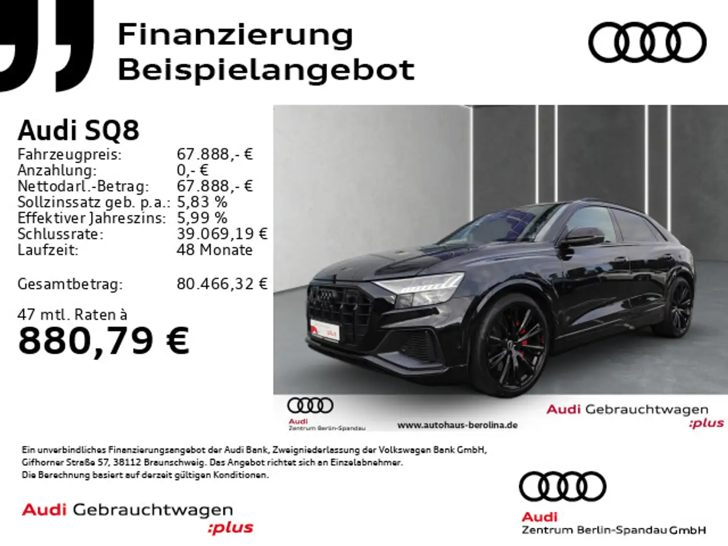 Audi SQ8 *HD-MATRIX*PANO*HuD*B&O*360°*Opt.-Schwarz+* Noir - 1