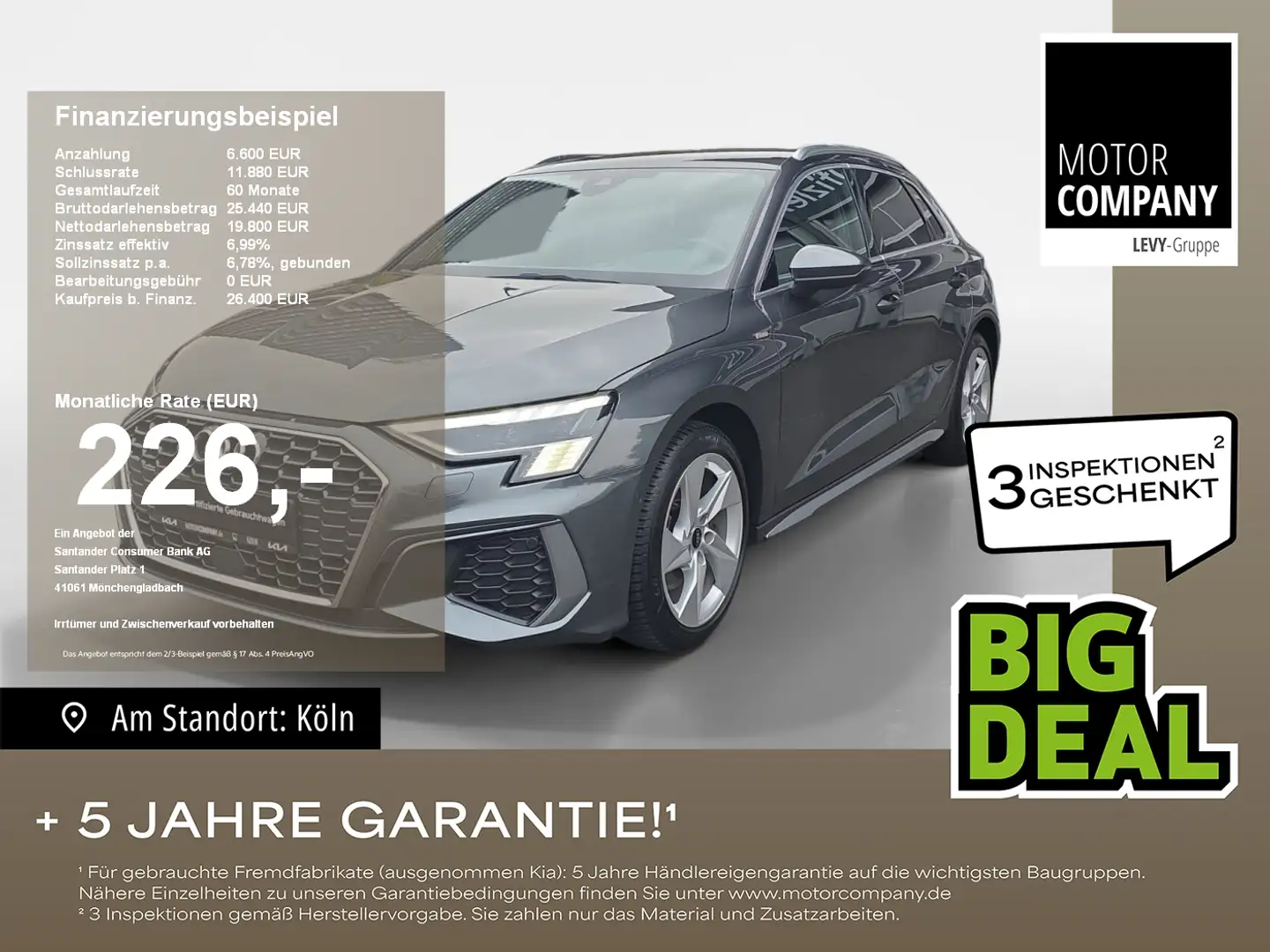 Audi A3 Sportback 35 2.0 TDI S-Line ++DSG+LED+Matrix++ Gris - 1