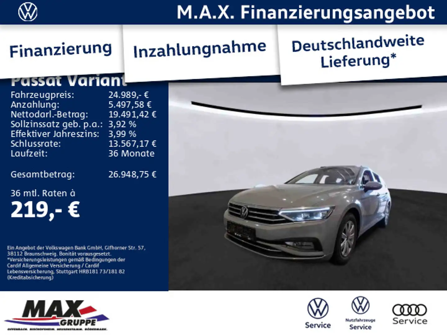 Volkswagen Passat Variant 2.0 TDI BUSINESS +IQ.LIGHT+PANO++ Gris - 1
