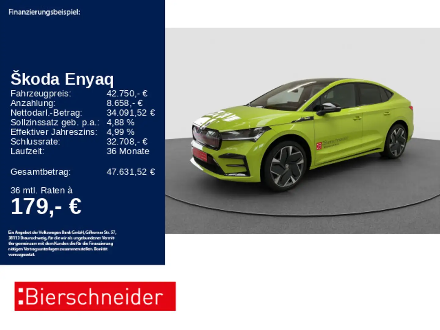 Skoda Enyaq Coupe RS 21 AHK CANTON DCC Verde - 1