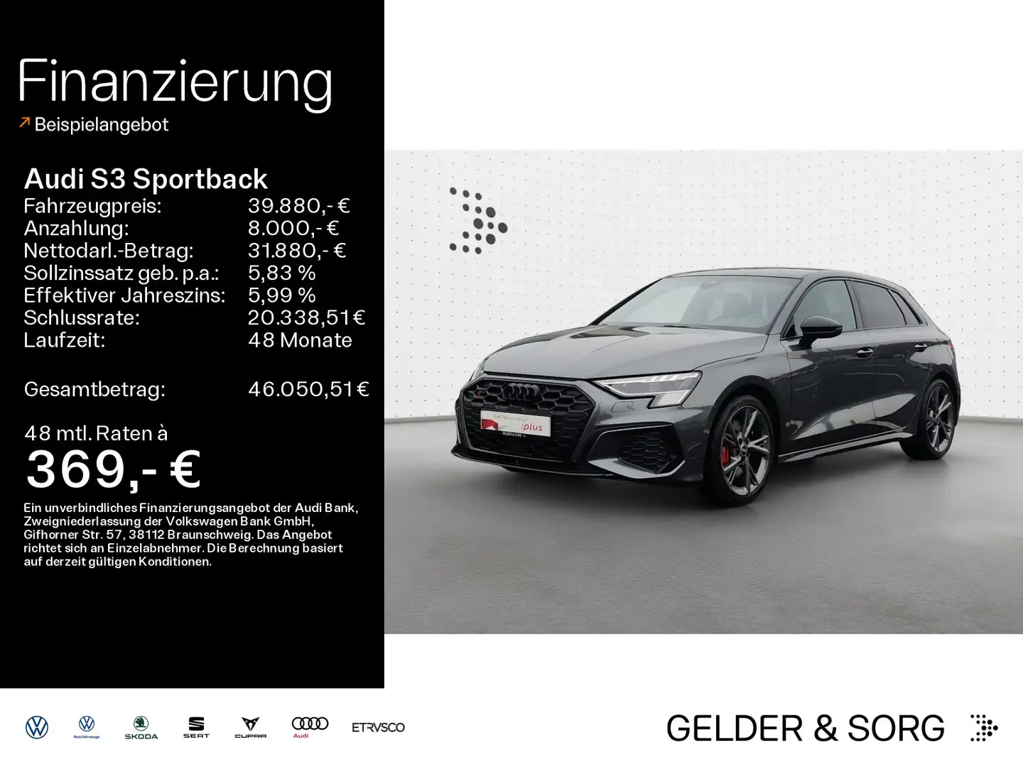 Audi S3 TFSI qu ACC*Massage*B&O*Matrix*Pano Grigio - 1
