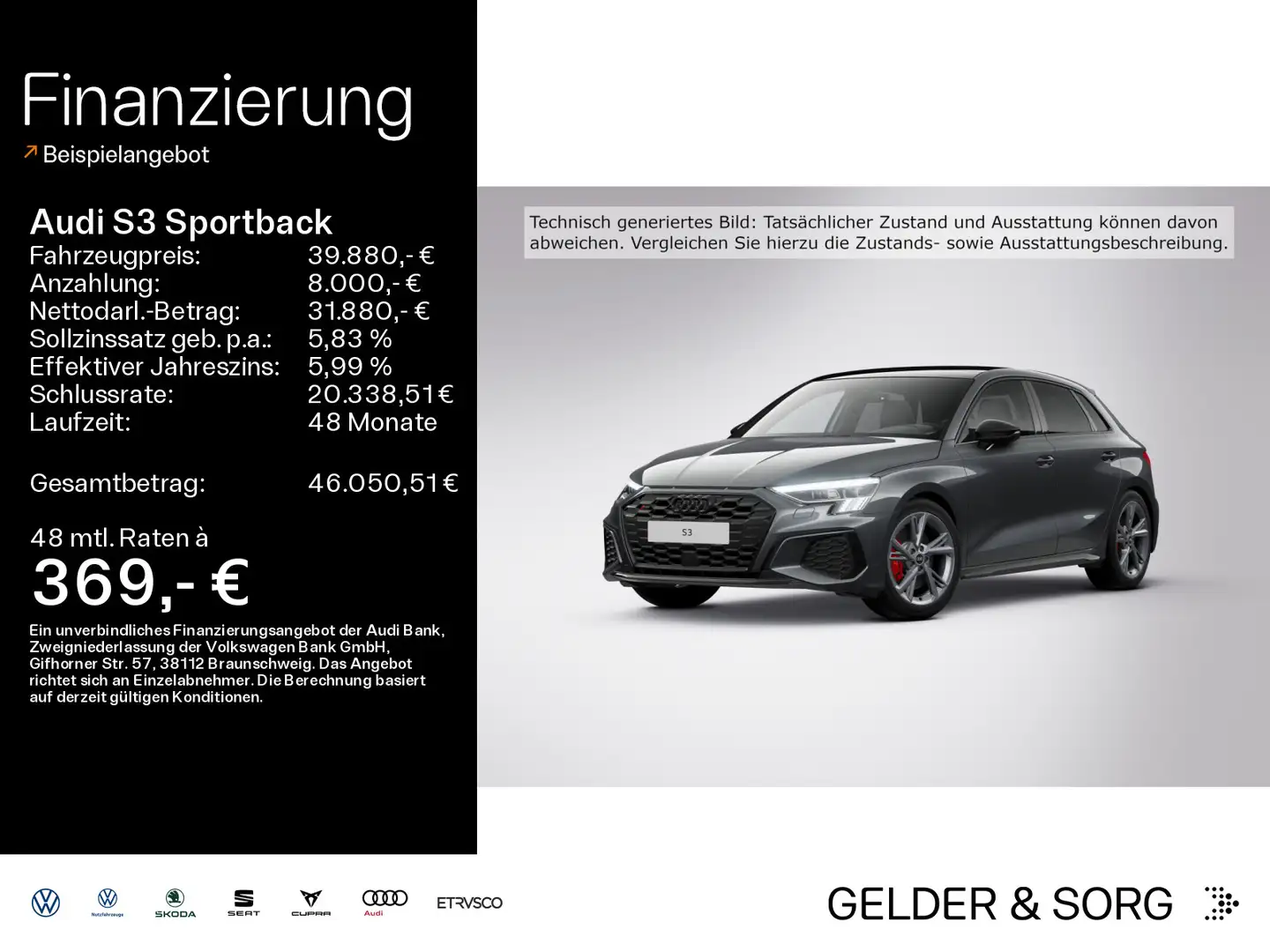 Audi S3 TFSI qu ACC*Massage*B&O*Matrix*Pano Gris - 1