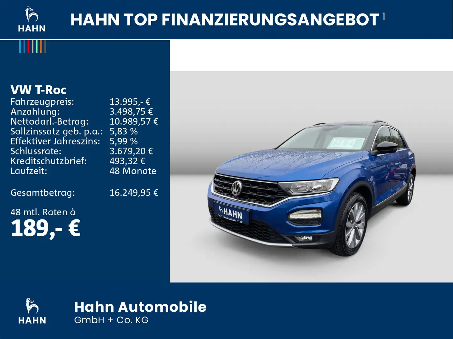 Volkswagen T-Roc Style 1.0TSI AHK Spurh Navi PDC ACC Klima Blauw - 2