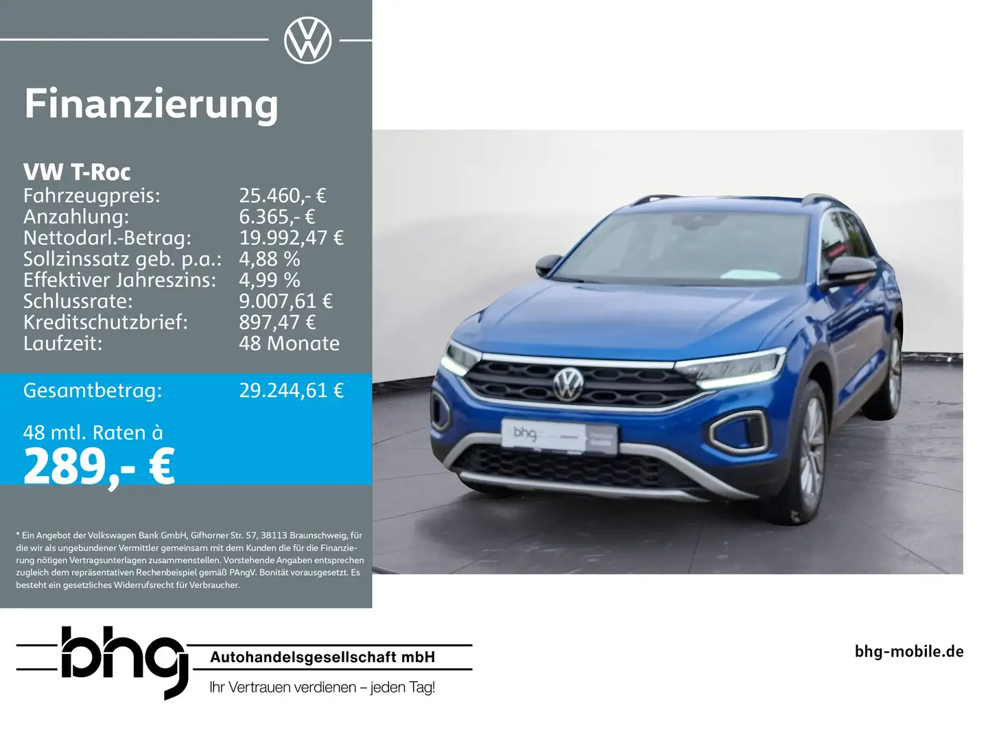 Volkswagen T-Roc 2.0 TDI SCR GOAL Blau - 1