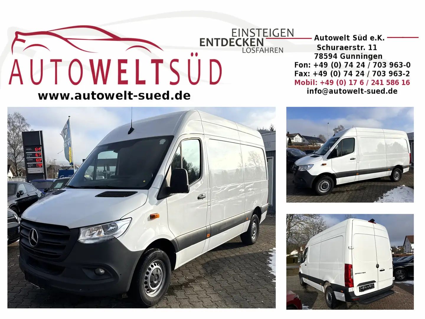 Mercedes-Benz Sprinter 317 CDI L2H2 MBUX 360° Navi SHZ Tempomat Weiß - 1