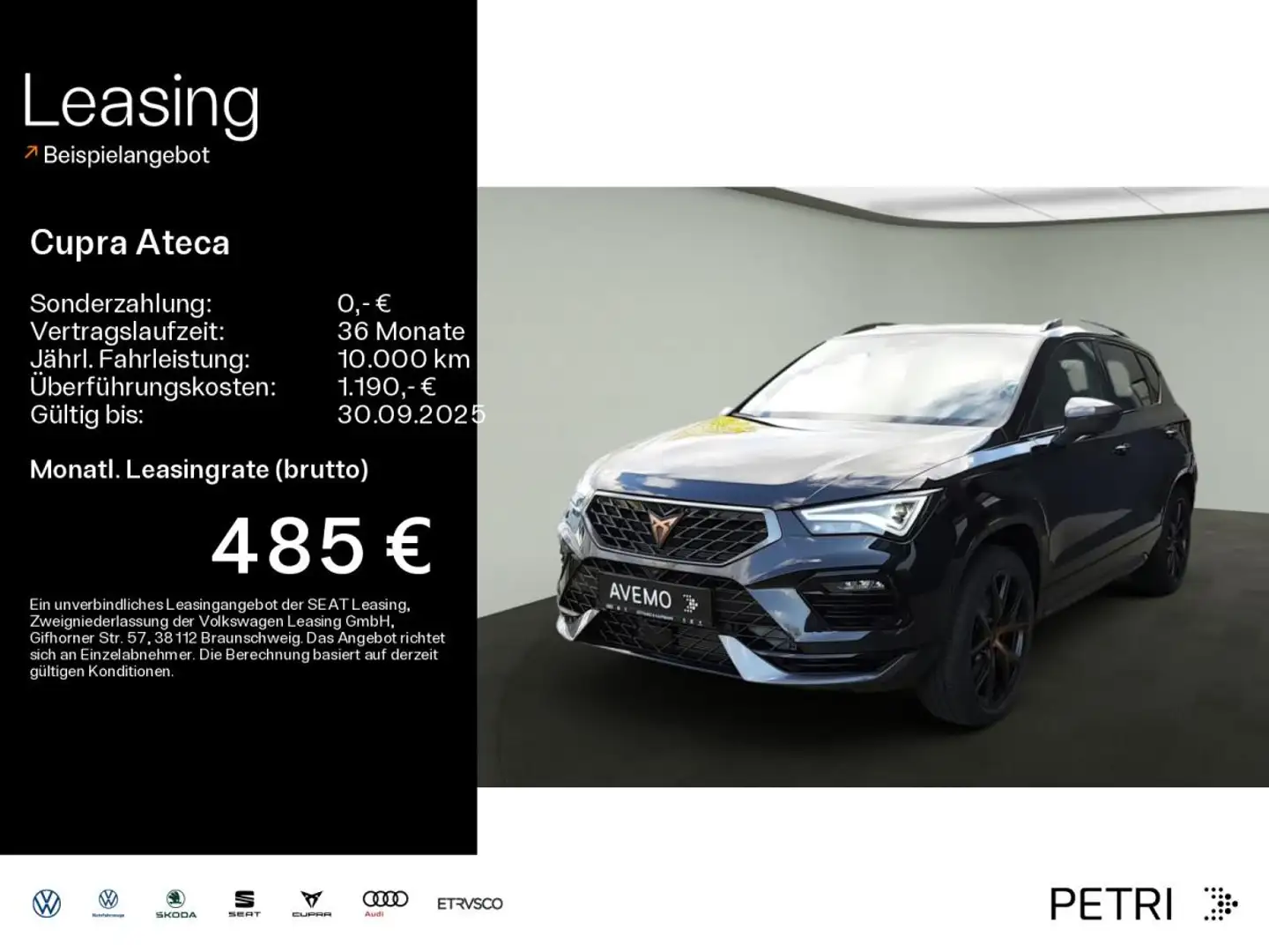 CUPRA Ateca VZ Tribe Edition 2.0 TSI *DSG*AHK*LED*NEU & Sofort Schwarz - 2