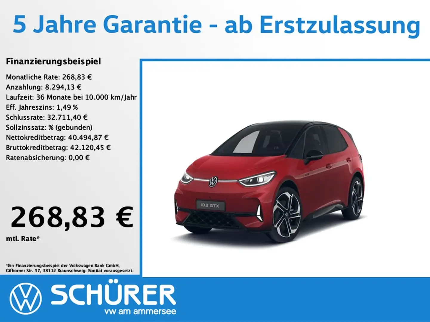 Volkswagen ID.3 GTX Performance WÄRMEPUMPE AHK 360° Pano DCC Rot - 1