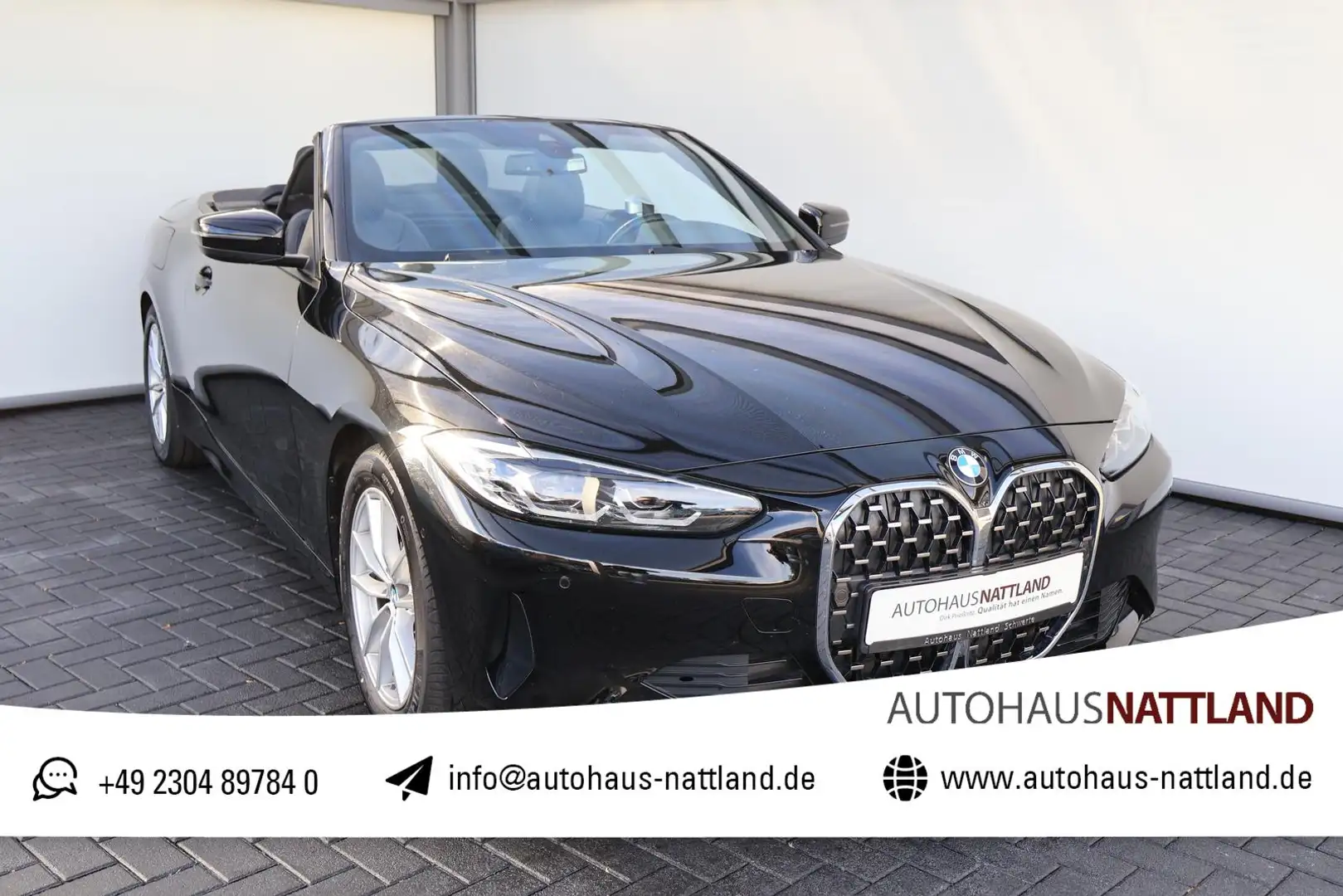 BMW 420 420 i Cabrio RFK Navi Leder LED DAB 1.Hd. Schwarz - 1