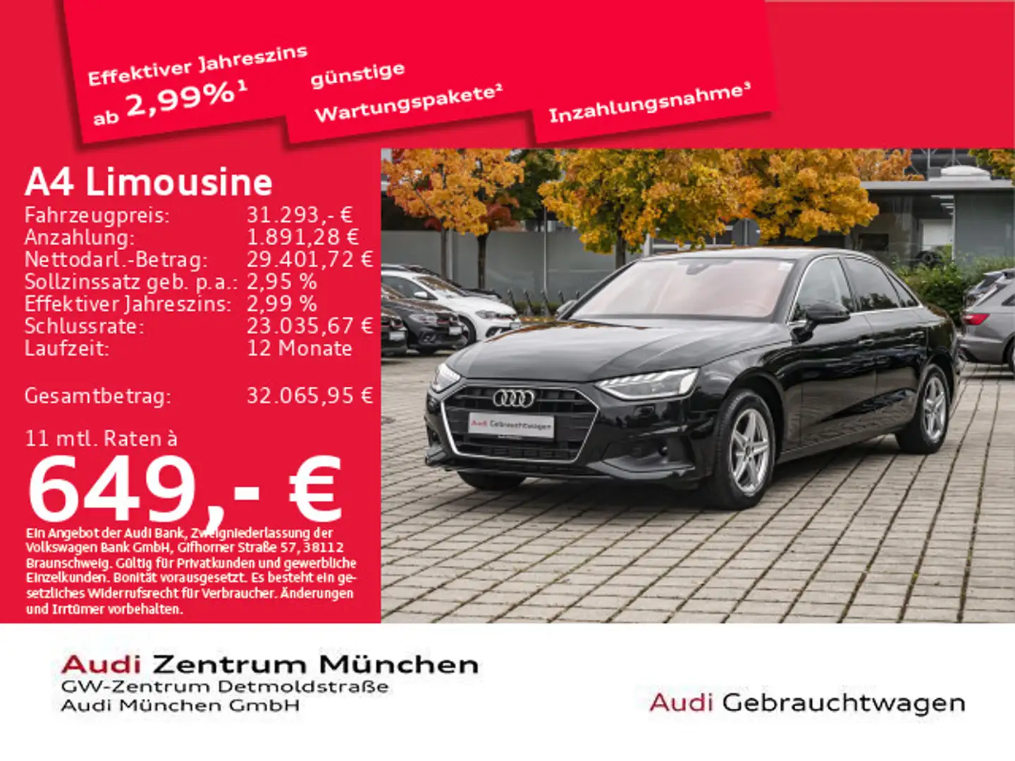 Audi A4 35 TFSI S tronic ACC/AHK/Virtual+ Schwarz - 1