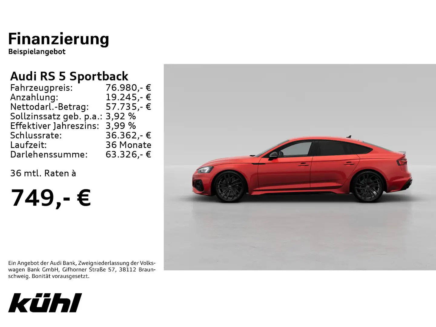 Audi RS5 TFSI Q Tip Vmax 280 km/h RS-Sport Rood - 2