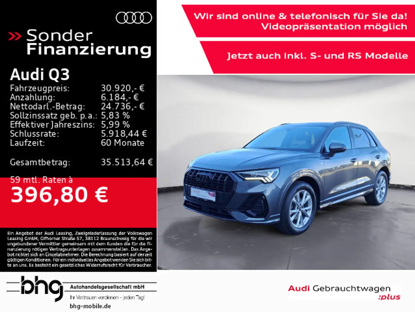 Audi Q3 35 TDI quattro S-tronic S-line Standhzg Navi Grigio - 1