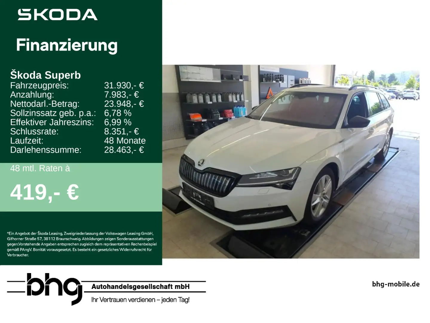 Skoda Superb Combi 1.4 TSI iV DSG Sportline Weiß - 1