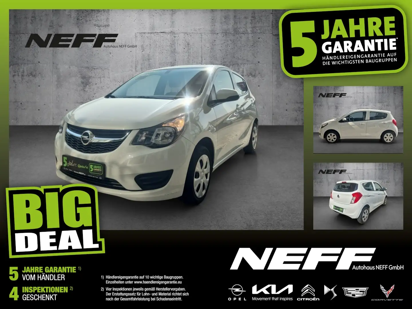 Opel Karl 1.0 73PS Edition 5-Jahre-Garantie-BigDeal Blanc - 1