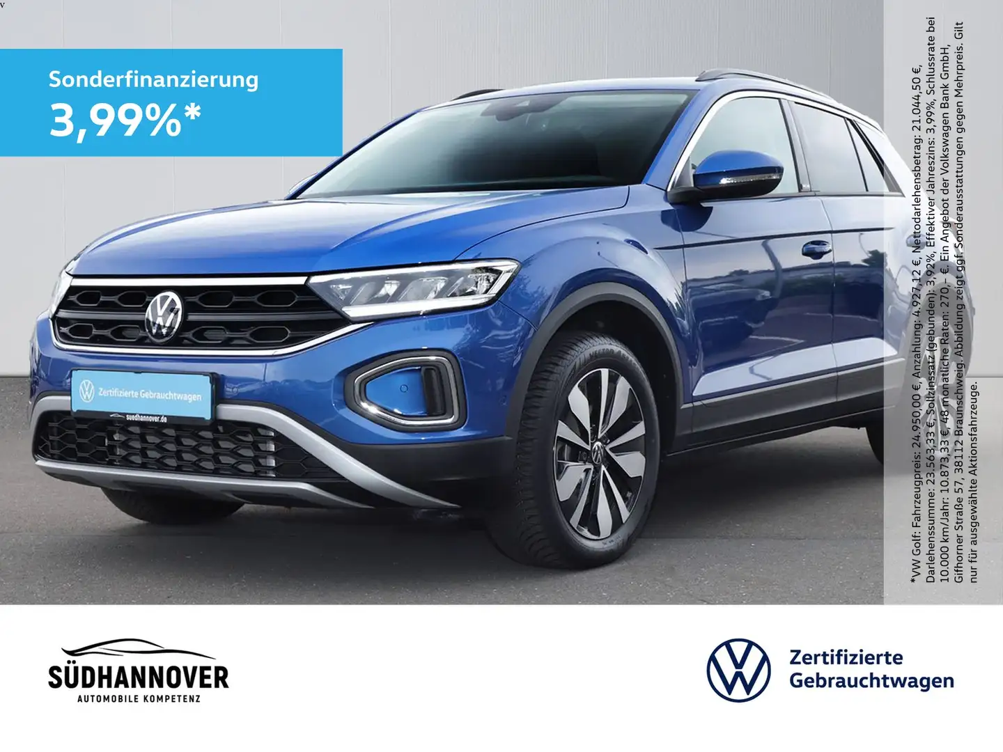 Volkswagen T-Roc Move 2.0 TDI DSG AHK+NAVI+LED+SHZ+PDC+GRA Blau - 1
