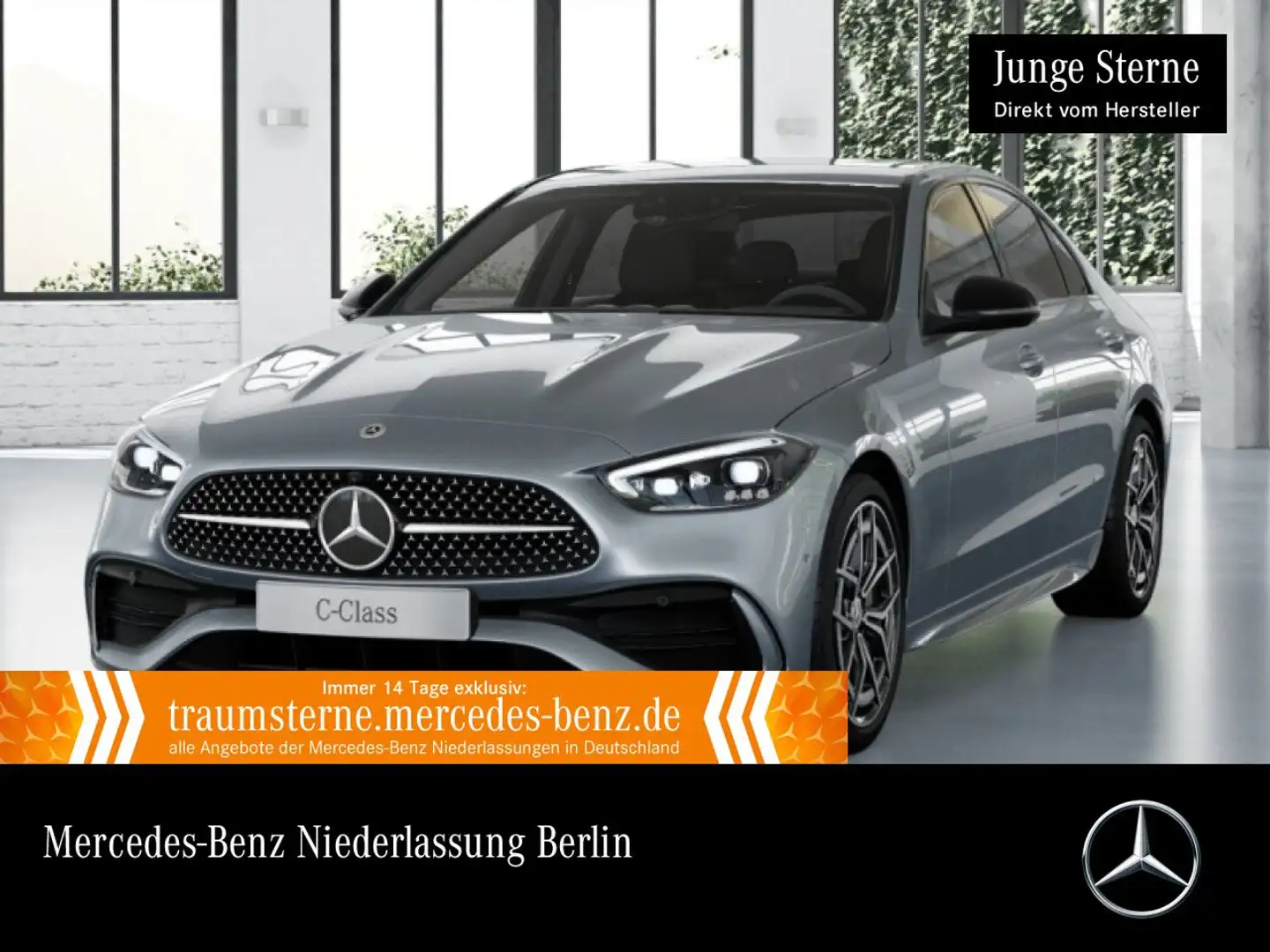 Mercedes-Benz C 300 AMG+NIGHT+360+STHZG+KEYLESS+9G Silber - 1