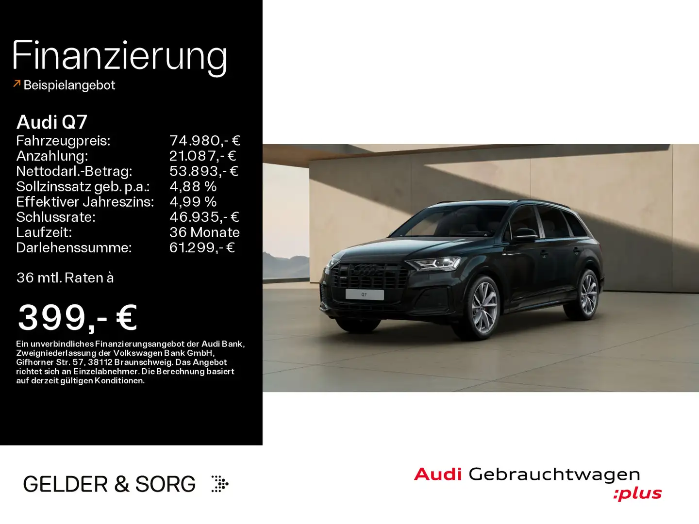 Audi Q7 S line 50 TDI quattro B&O*Pano*AHK*Nachtsicht Noir - 1