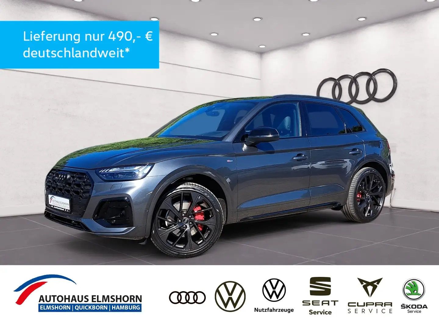 Audi Q5 S line 40 TDI quattro S tronic PANO AHK STANDHEIZ Gris - 1