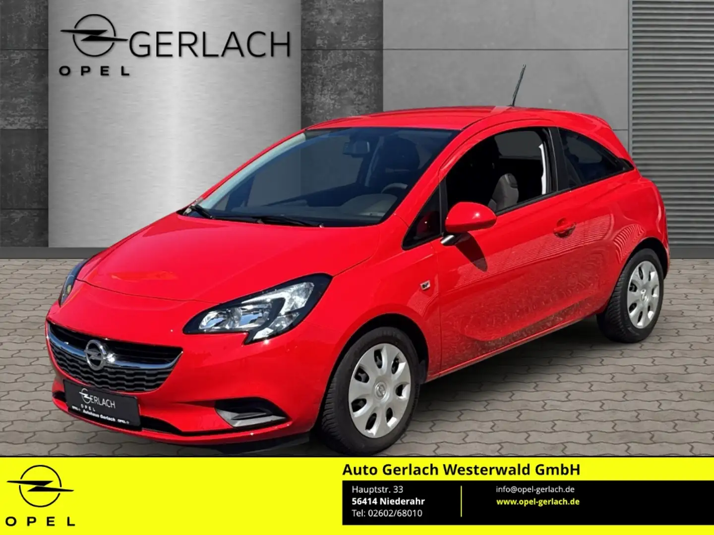 Opel Corsa E Edition 1.2 Berganfahrass. Klima BT el.SP teilb. Rosso - 1