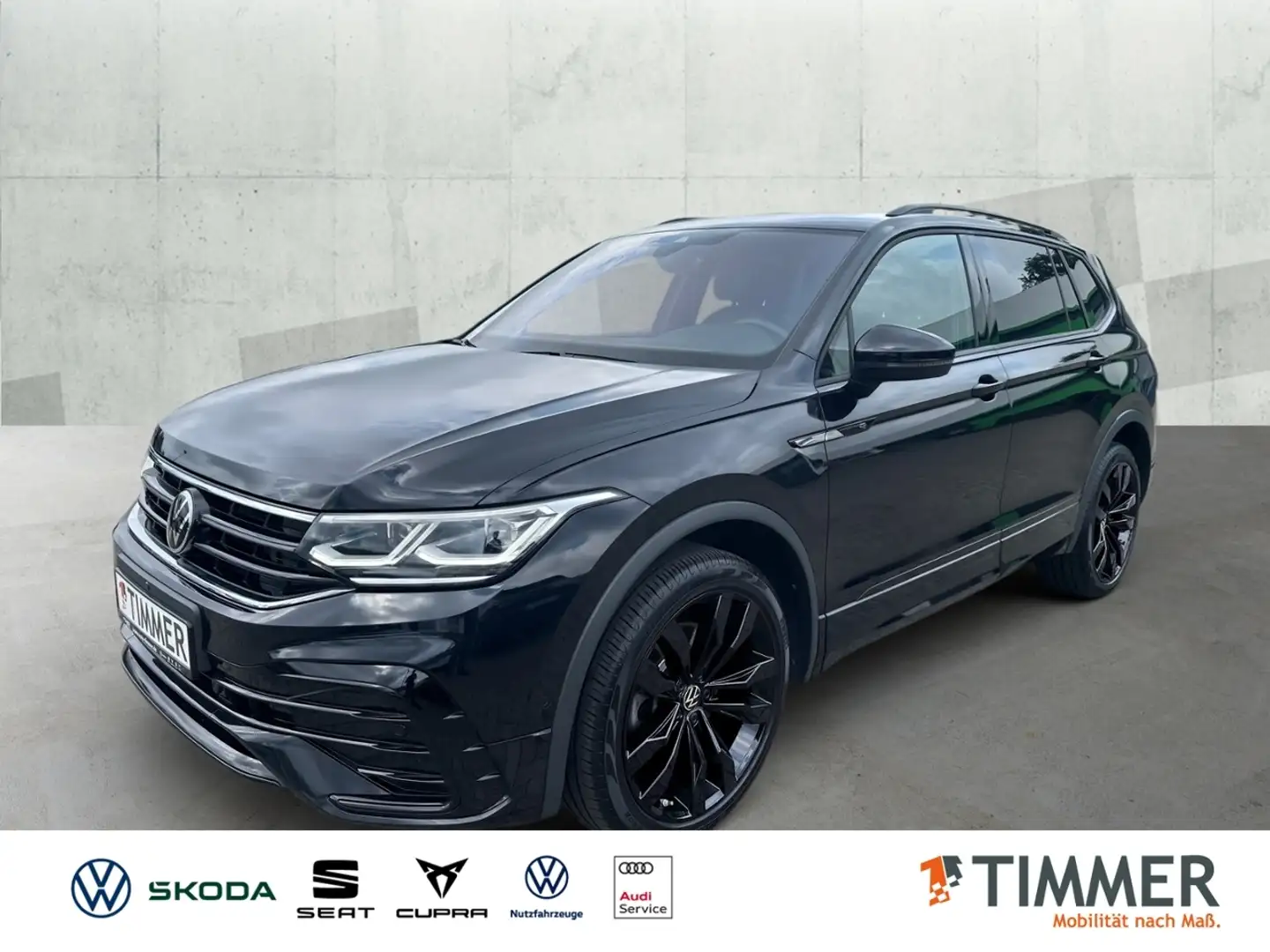 Volkswagen Tiguan Allspace 2.0 TDI R-Line 4Motion (EURO 6d) 4Mo. BLACK*AHK*P Nero - 1