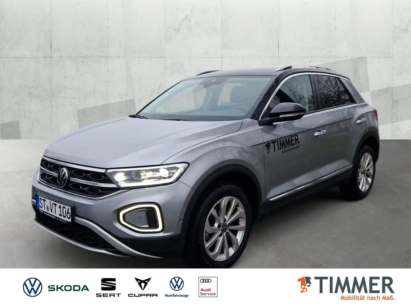 Volkswagen T-Roc 1.5 TSI DSG STYLE *ACC *LED *VIRTUAL *SHZ *NAVI * Silber - 1