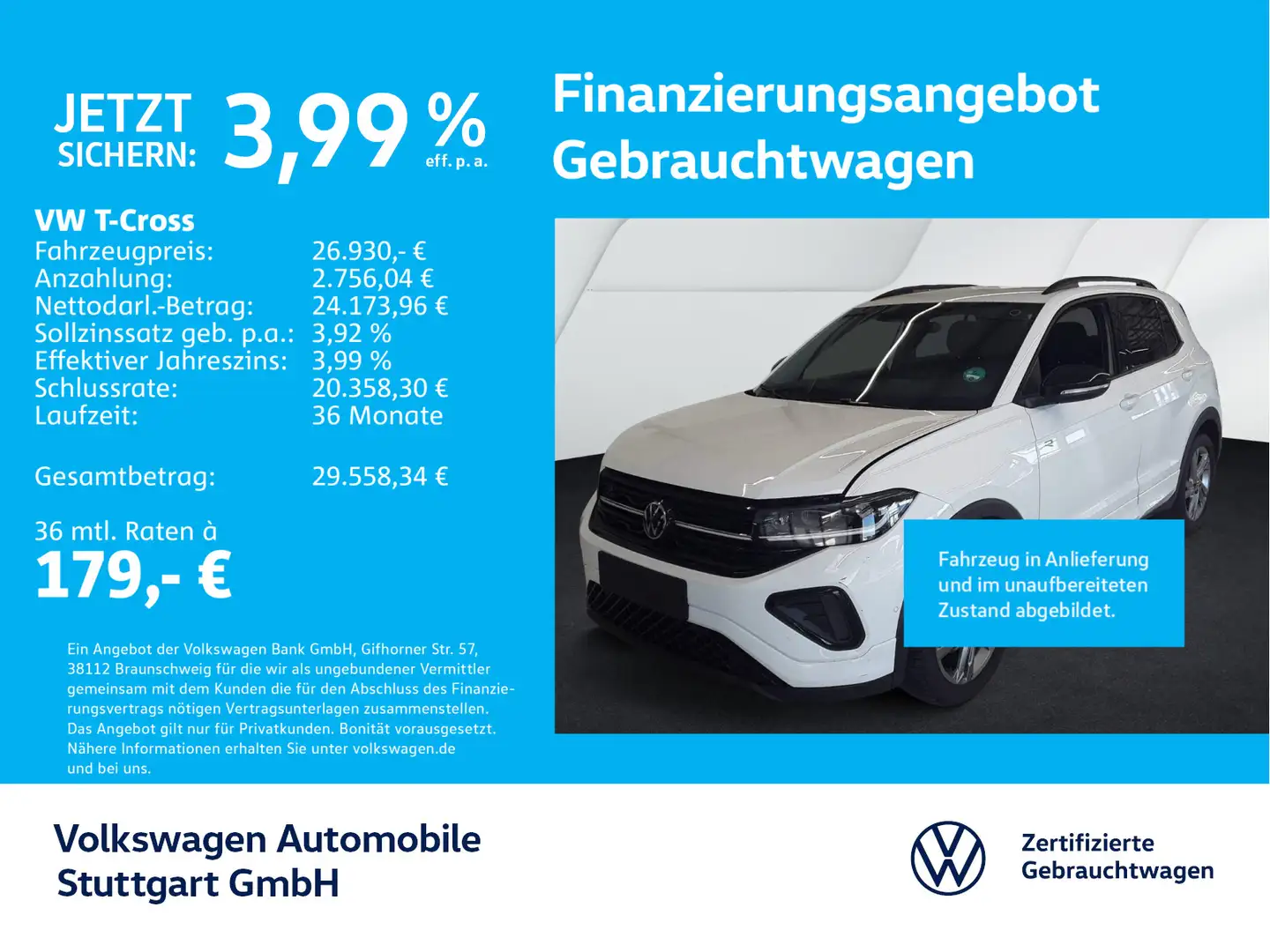 Volkswagen T-Cross R-Line 1.5 TSI DSG Navi AHK Tempomat Weiß - 1