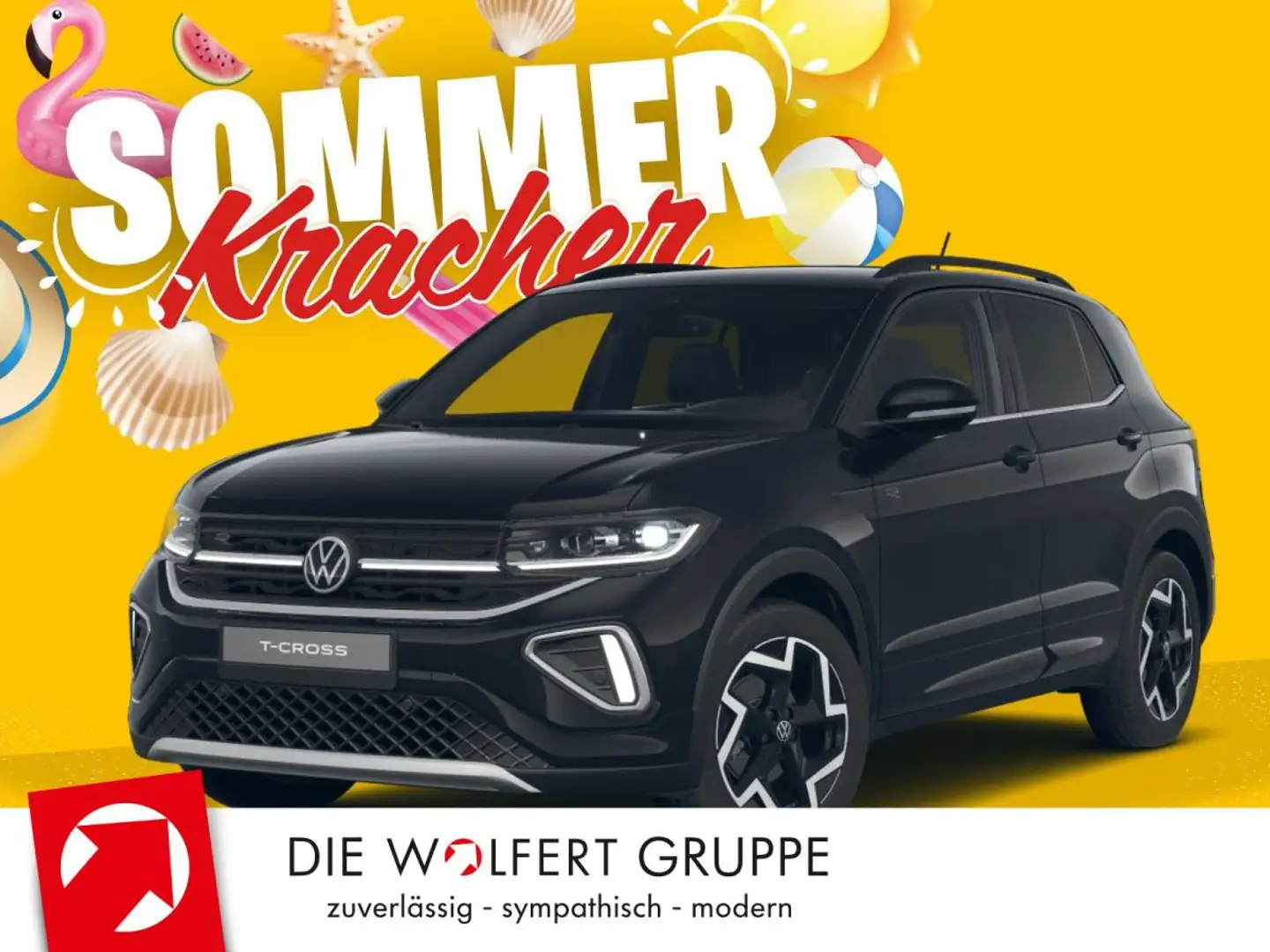 Volkswagen T-Cross R-Line 1.0 TSI OPF (116 PS) DSG *NAVIPRO*AHK*GANZJ Schwarz - 1
