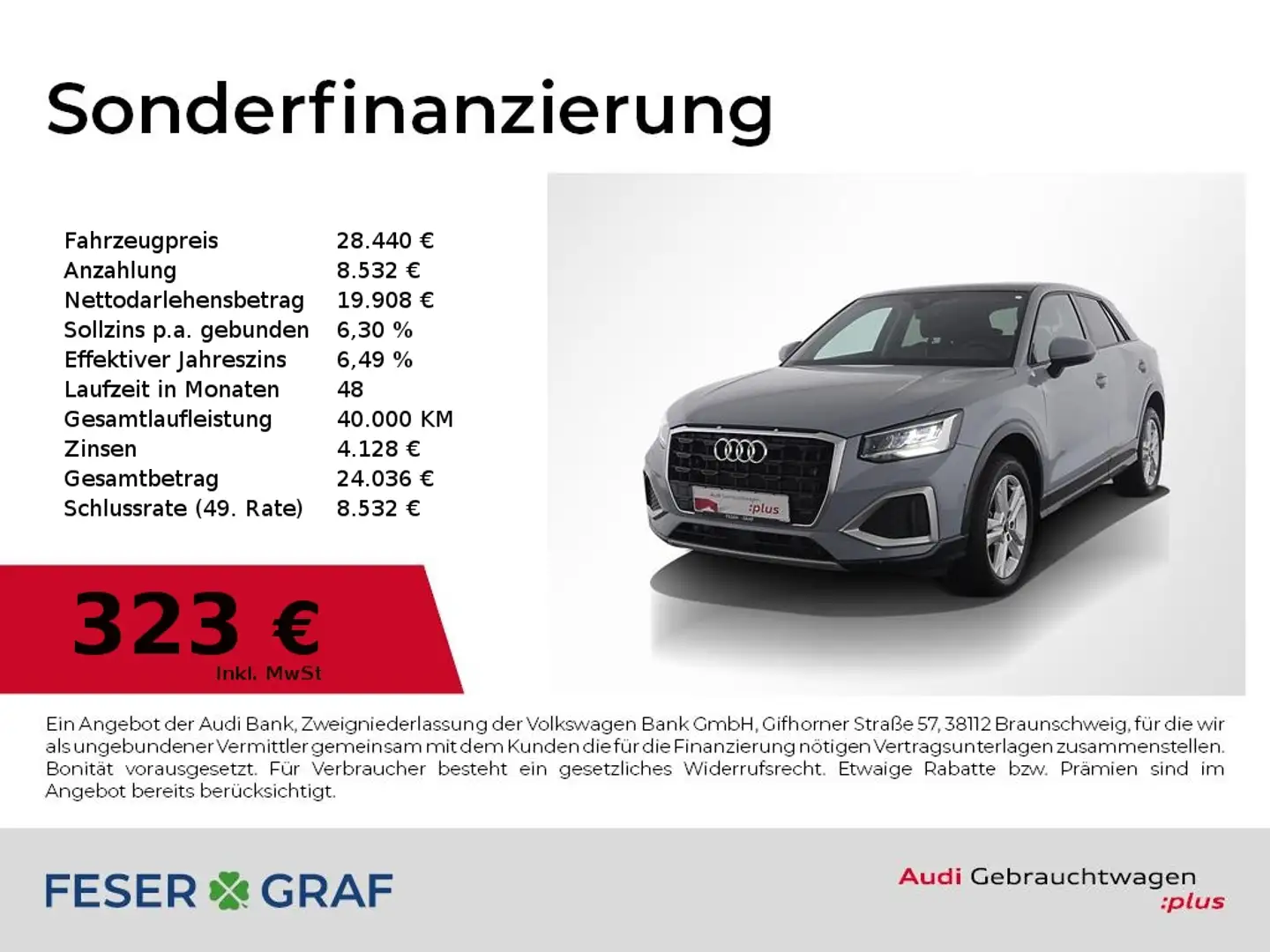 Audi Q2 35TFSI S tronic adv Pano,Kamera,Smartphone-In Grigio - 1