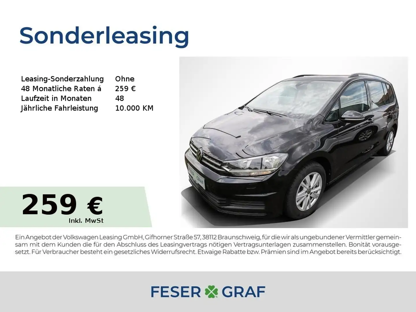 Volkswagen Touran Comfortline 1.5 TSI Navi SiHz DigiCockpit Schwarz - 1
