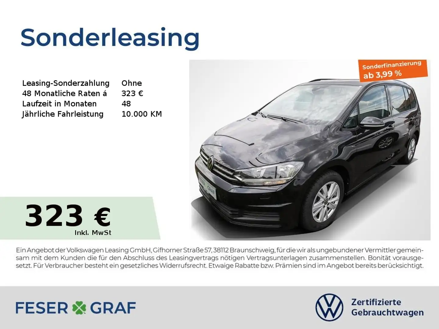 Volkswagen Touran Comfortline 1.5 TSI Navi SiHz DigiCockpit Schwarz - 1