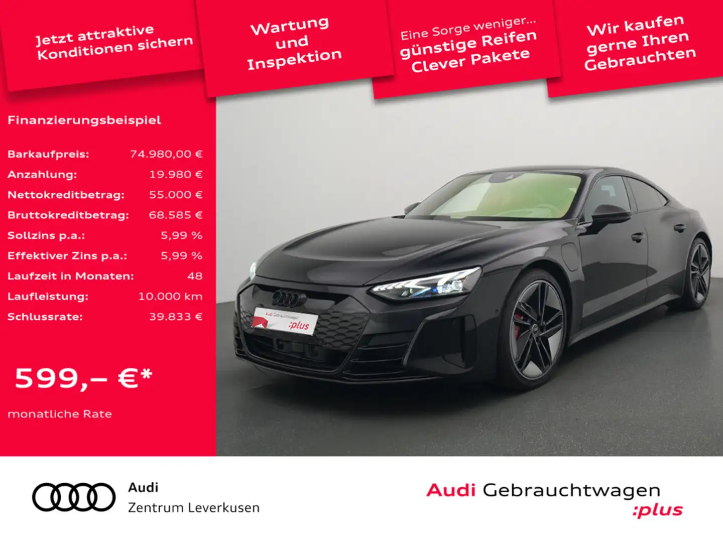 Audi RS e-tron GT PANO LEDER LASER B&O LUFT KAM 36 Noir - 1