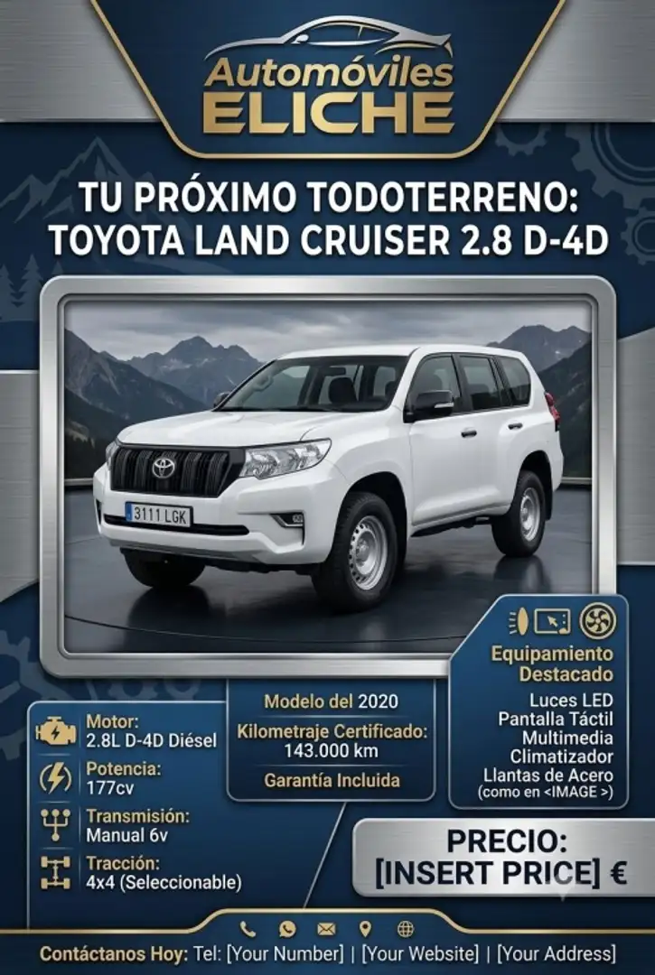 Toyota Land Cruiser D-4D GX 7 plazas Blanco - 1