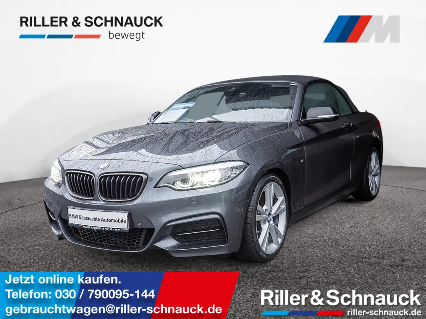 BMW 240 Mi Cabrio xDrive NAVI+LED+KAMERA+MEMORY+KL Grau - 1