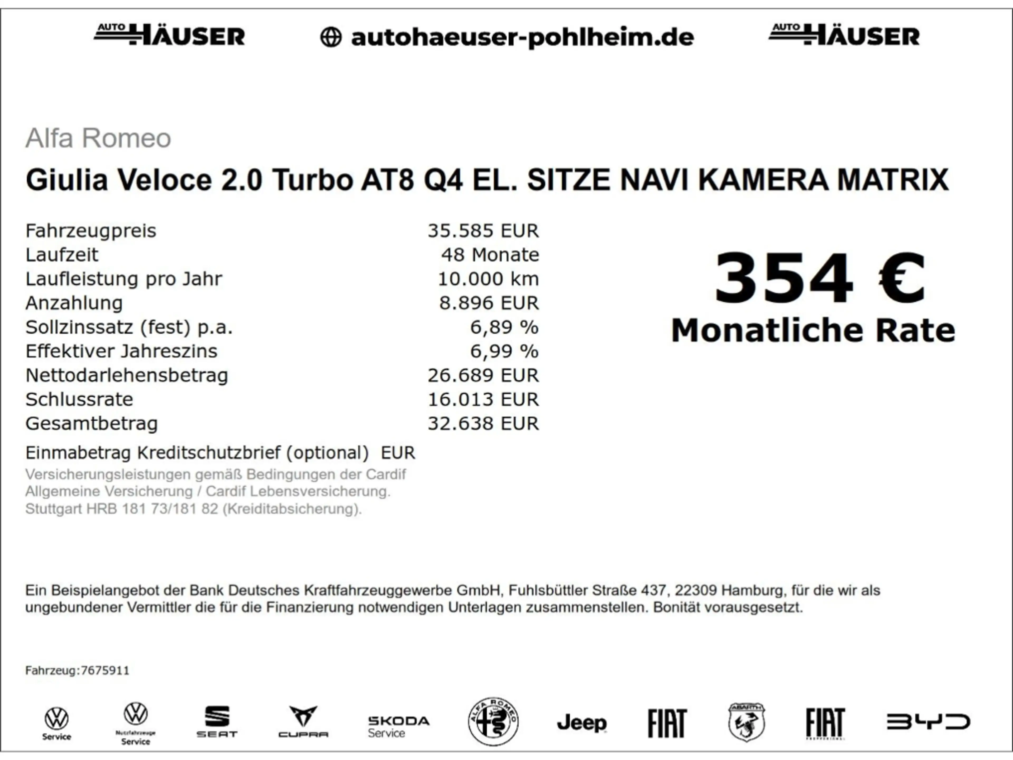 Alfa Romeo Giulia Veloce 2.0 Turbo Q4 EL. SITZE NAVI KAMERA MATRIX — photo 2