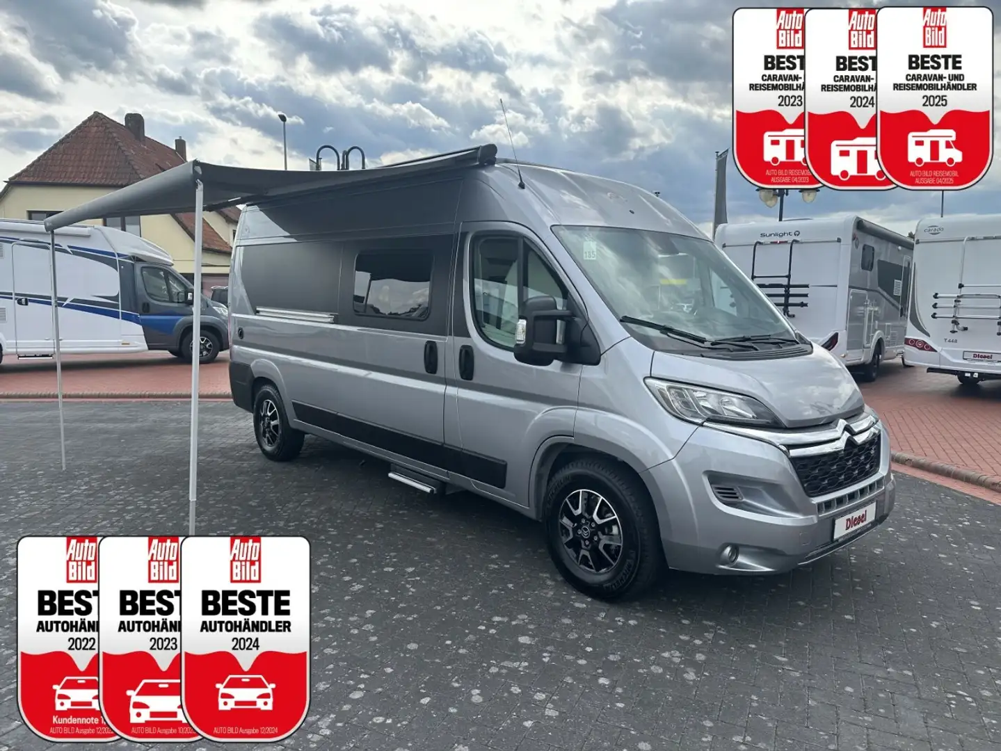 Mooveo VAN 60 DB 121kw +AHK+Einzelbett+SAT/TV+Solar+Fahrr Argent - 1