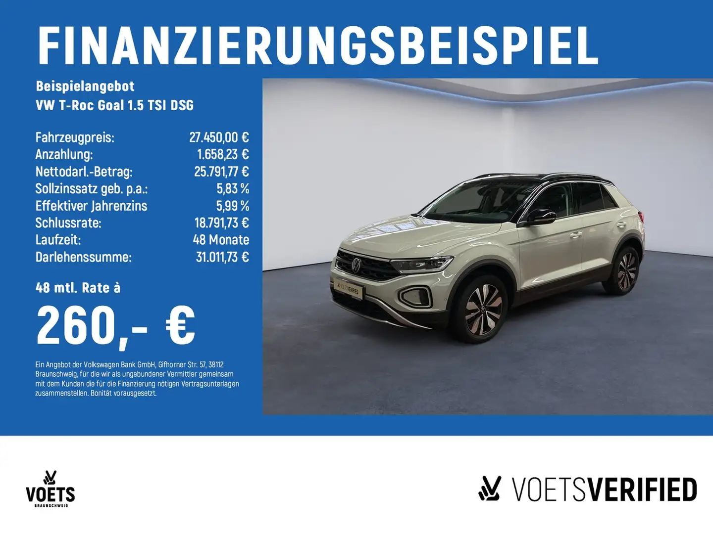 Volkswagen T-Roc Goal 1.5 TSI DSG LED+KLIMA+PDC Grau - 2