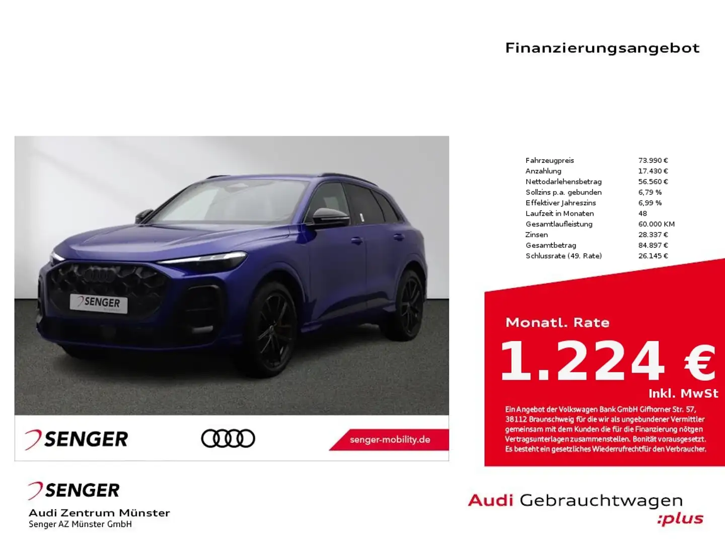 Audi Q5 SUV e-hybrid quattro S tronic Digi-Cockpit Blau - 1