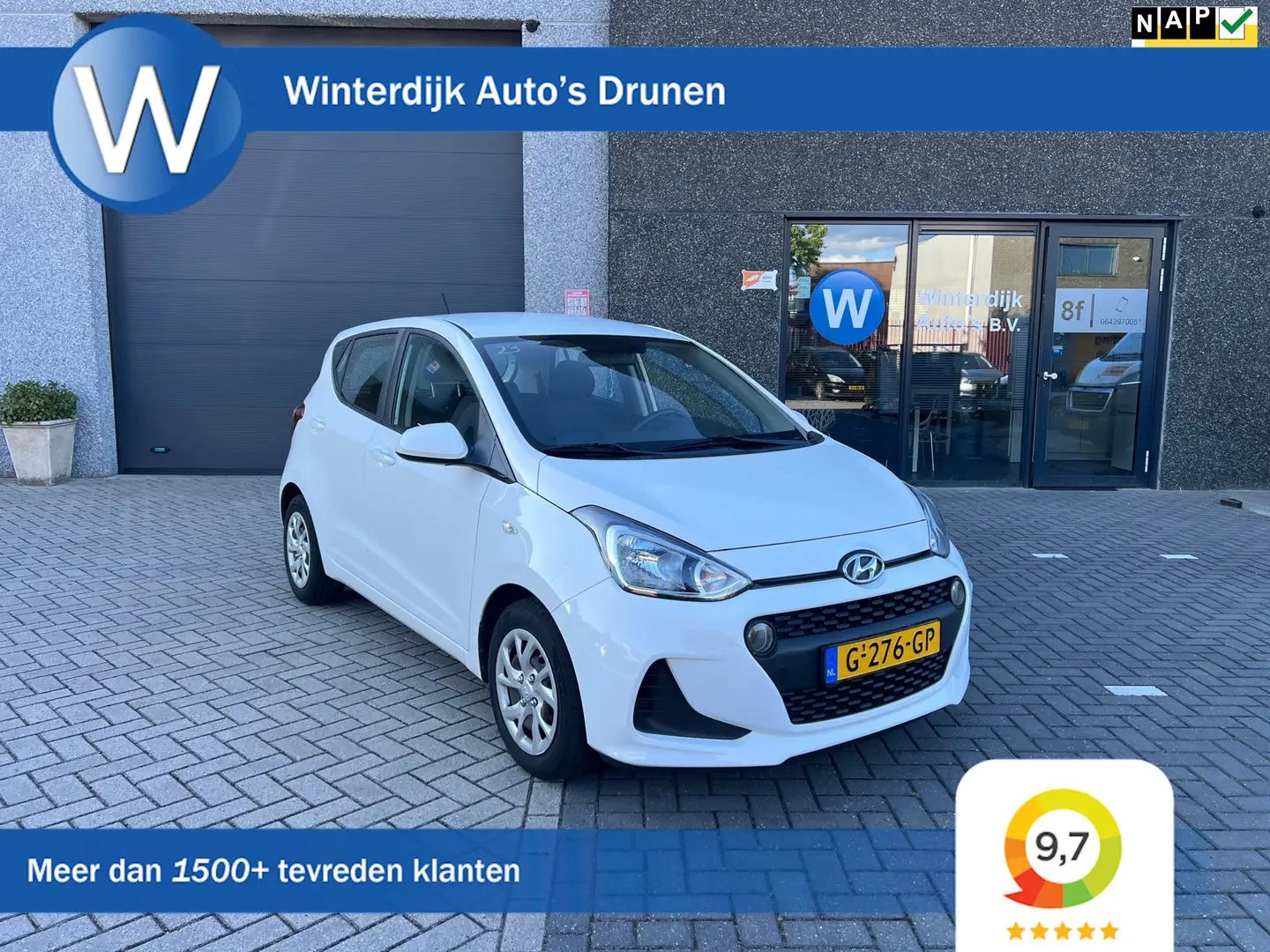 Hyundai i10 1.2i Airco Cruise Stuur+Stoelverwarming Bluetooth Blanc - 1