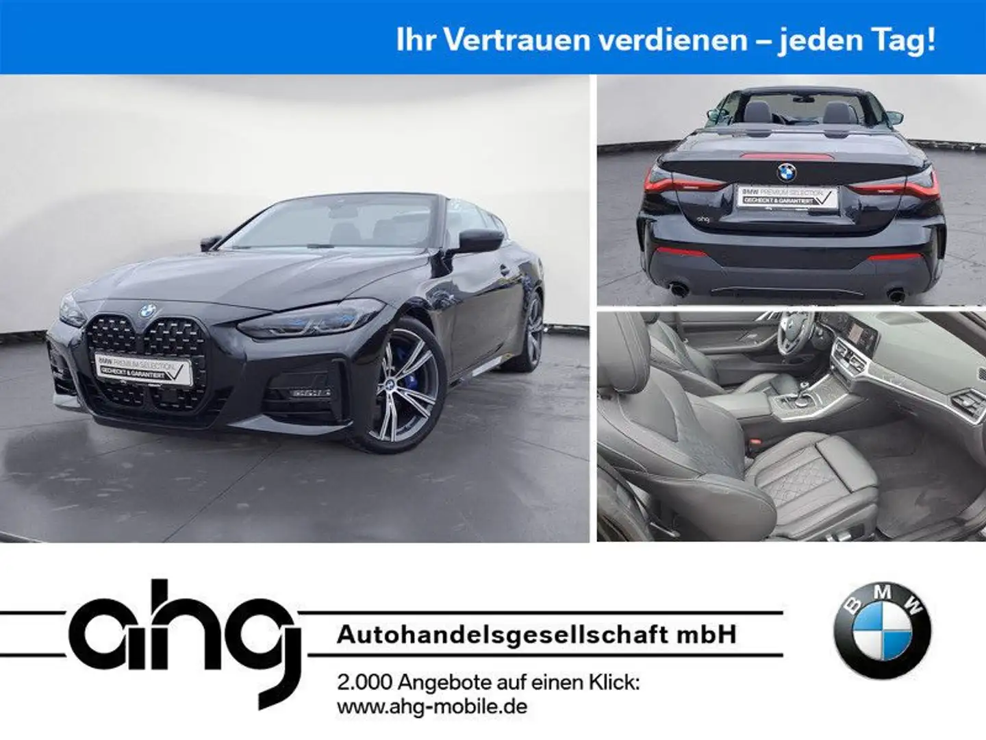 BMW 430 i Cabrio M Sport Laserlicht Head-Up Leder Har Noir - 1