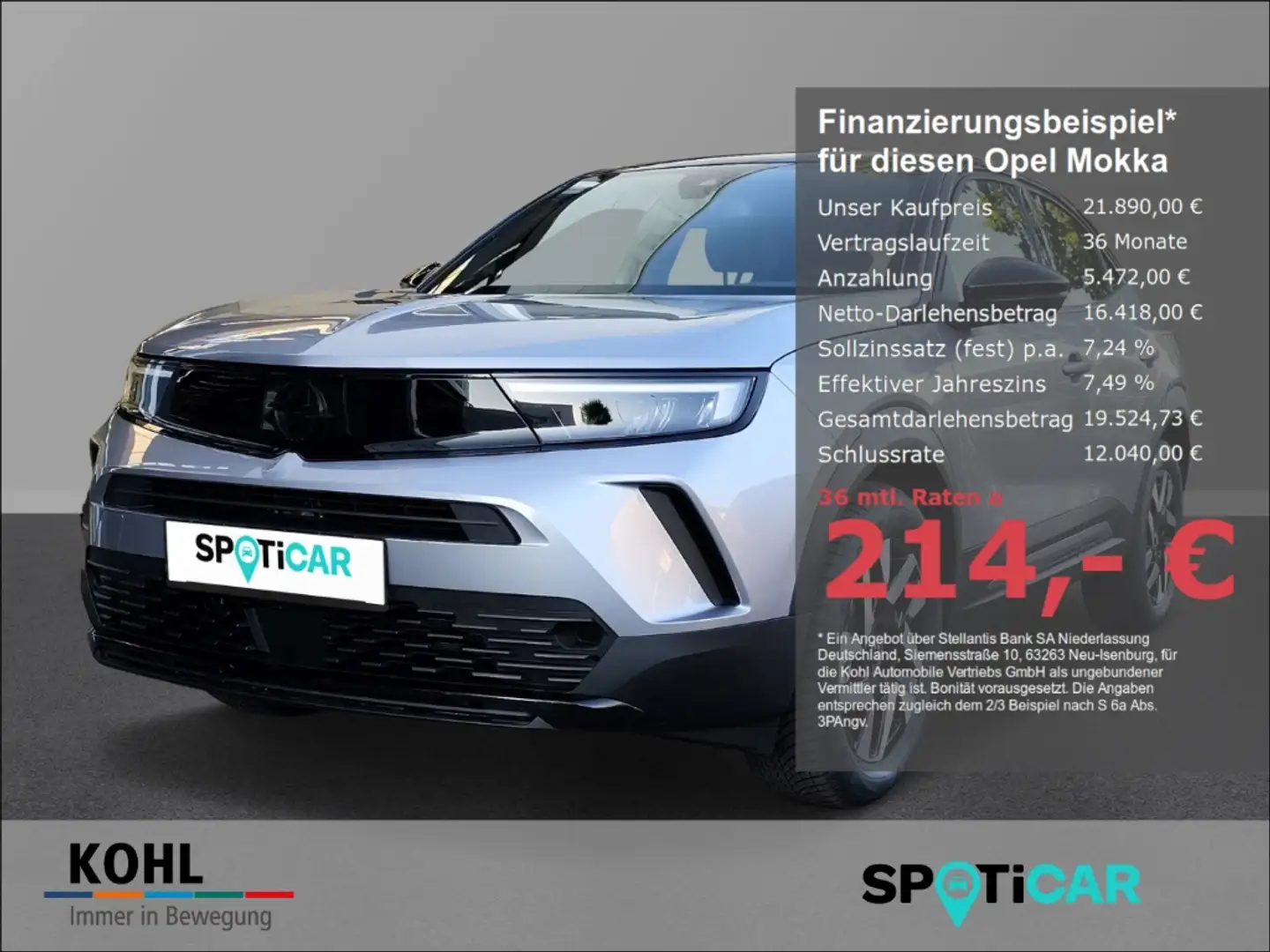 Opel Mokka GS Line 1.2 Turbo Automatik LED Navi PDC Gris - 1