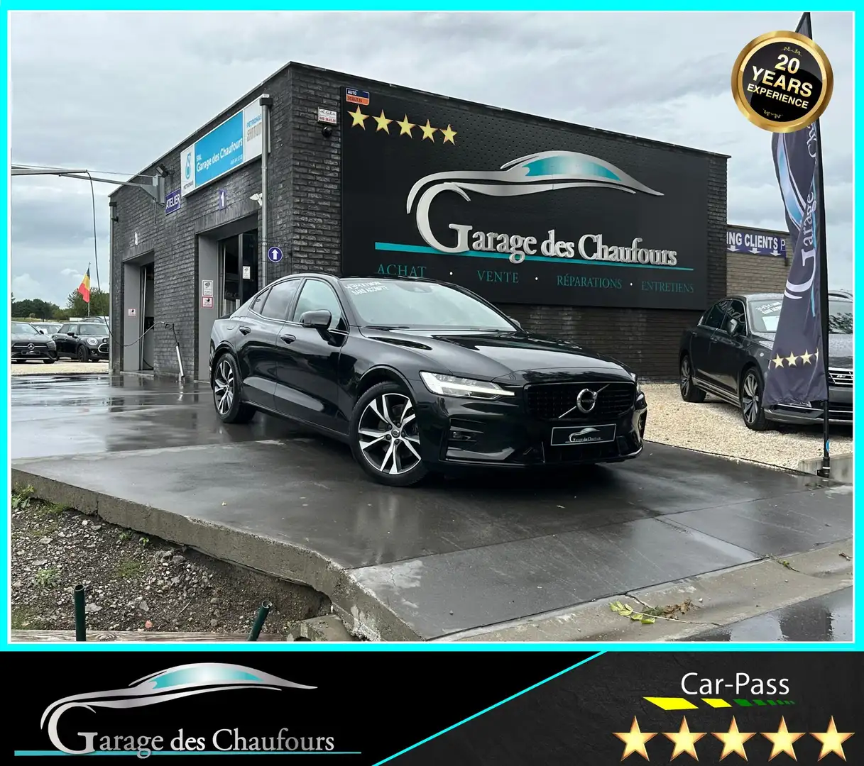 Volvo S60 2.0 B3 MHEV - ! R-Design ! - 1er Propr. - Eu6d Noir - 1